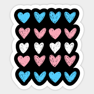 Trans Hearts Flag Sticker